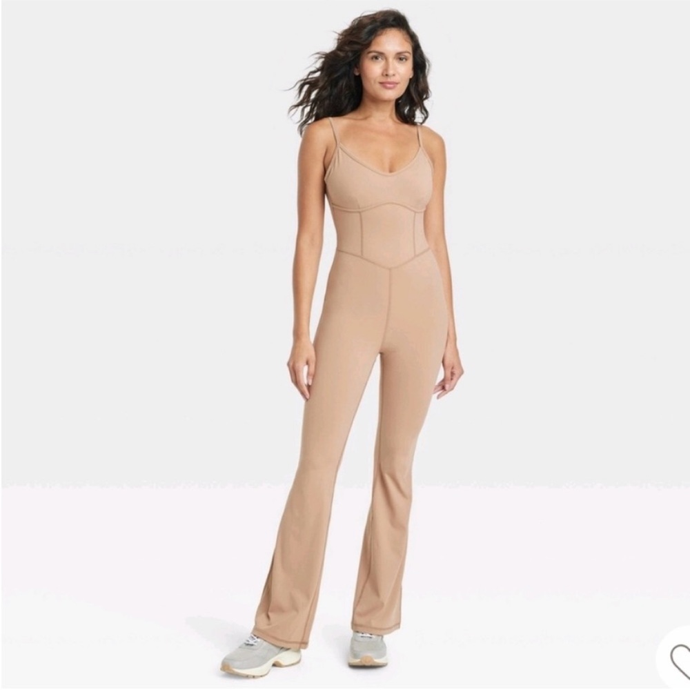 JoyLab Light Brown Women's Flare Long Bodysuit - Picture 1 of 7